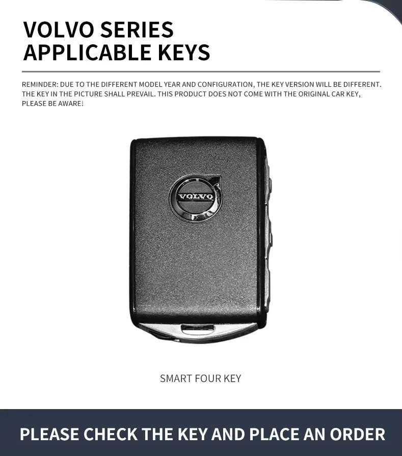 Zinc Alloy Leather Car Remote Key Case Protector Cover Shell For Volvo XC60 XC40 XC90 S90 V60 S60 V90 C40 Polestar 1 Polestar 2