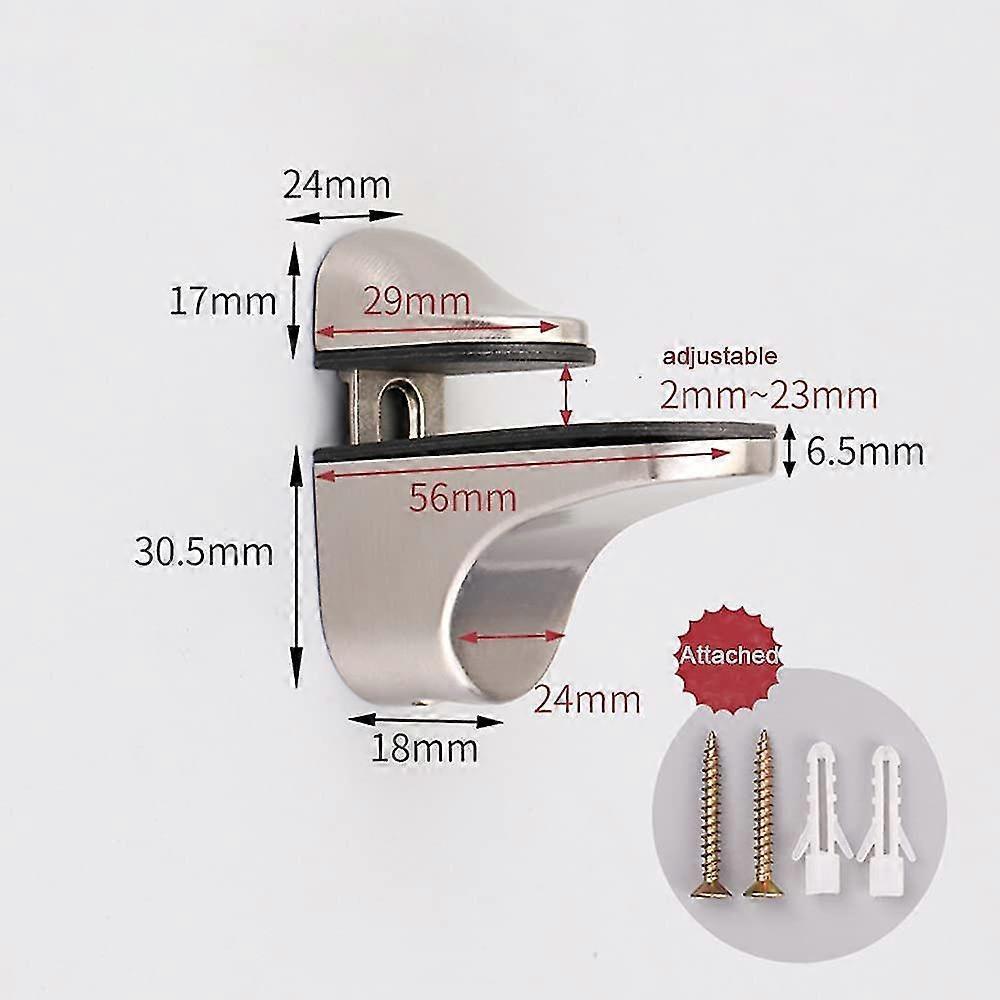 Adjustable Glass Shelf Bracket, 4 Pcs Glass Shelf Bracket, Wall Mounted Glass Clamp, Glass Shelf Bracket, For Glass Shelf - DD
