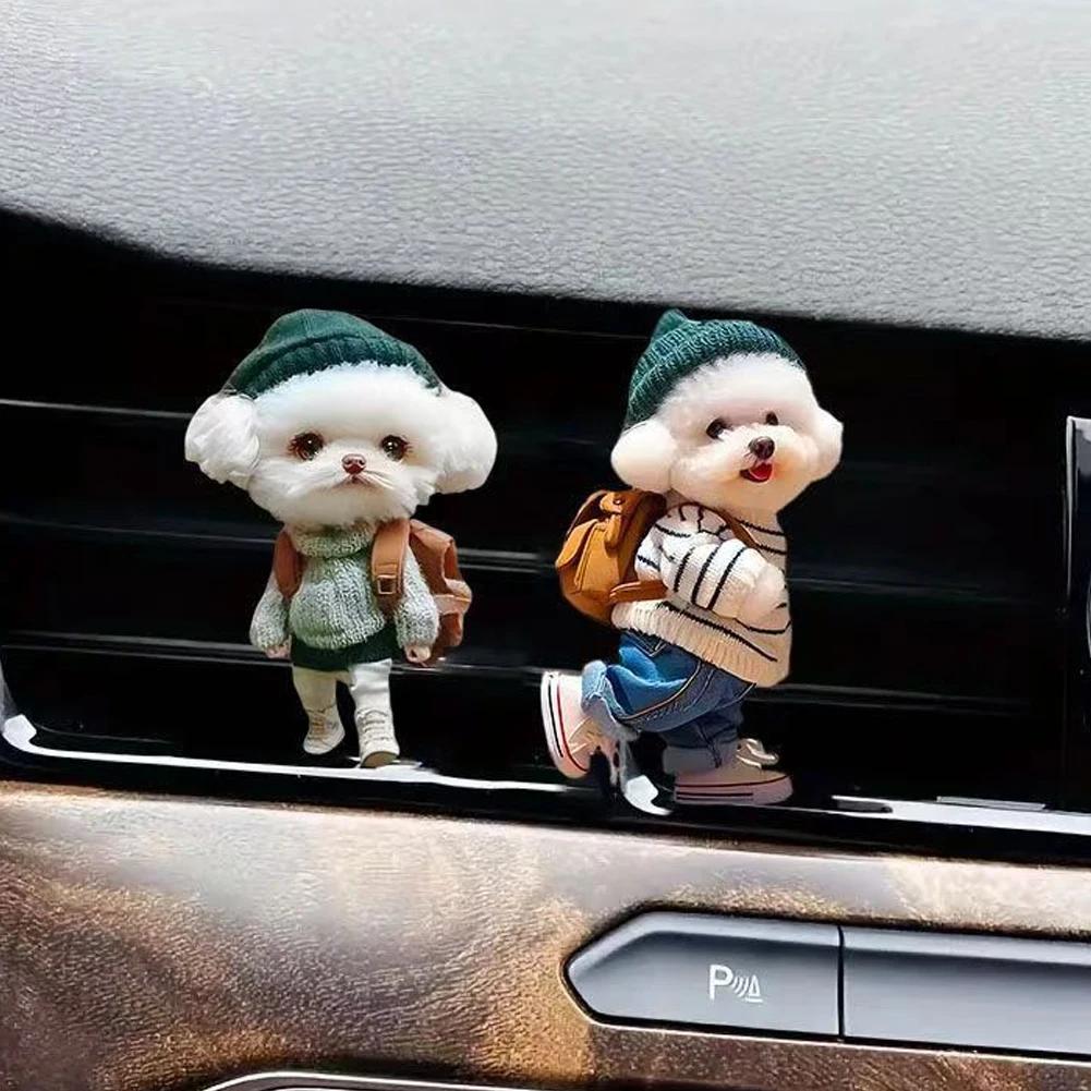 Cartoon Car Air Freshener Diffuser 2D Cat Dog Outlet Vent Perfume Clips Air Outlet Aroma Diffuser Ventilation Car Decoration