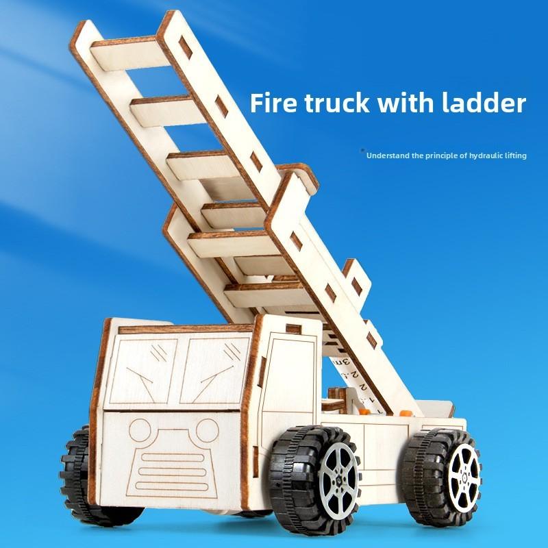 Science Experiment Diy Hydraulic Fire Ladder Model For Students And Kids Stem Educational Toy