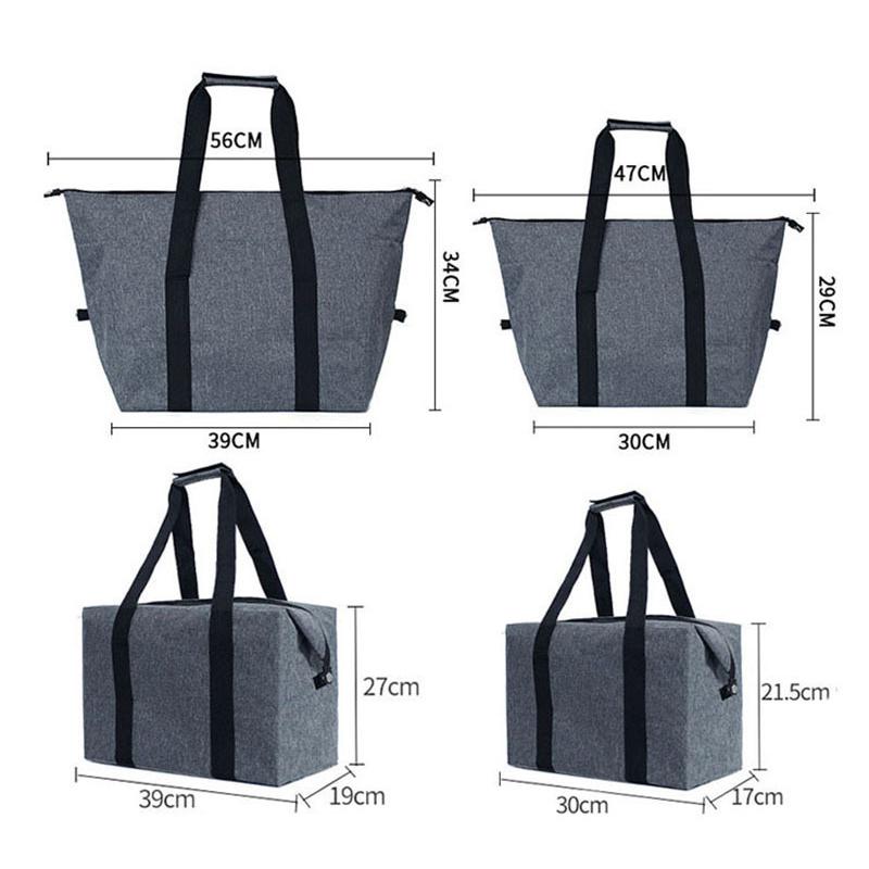 Large Capacity Insulated Grocery Picnic Cooler Bags Reusable Folding Fresh-Keeping Bag For Travel, Lunch, Camping, Food