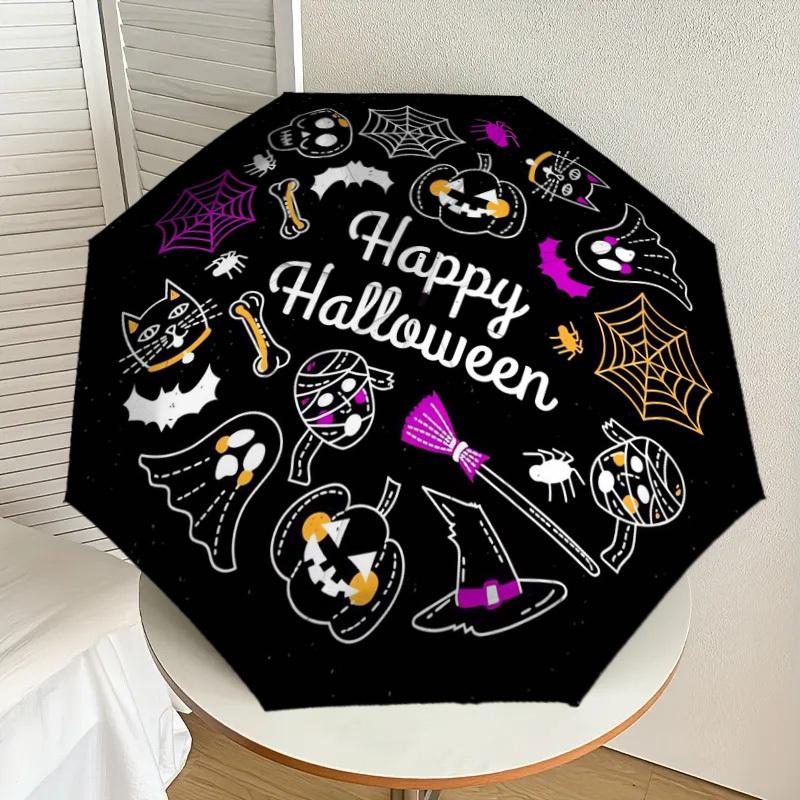 1pc Halloween Party Decorations Umbrella with Plastic Handle,Suitable for All Seasons Home Travel Outdoor UmbrellaDD1506