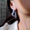 Light Luxury Design Zircon Love Wheat Ear Earrings Women'S Earrings Front And Rear Two Wear High-End Earrings