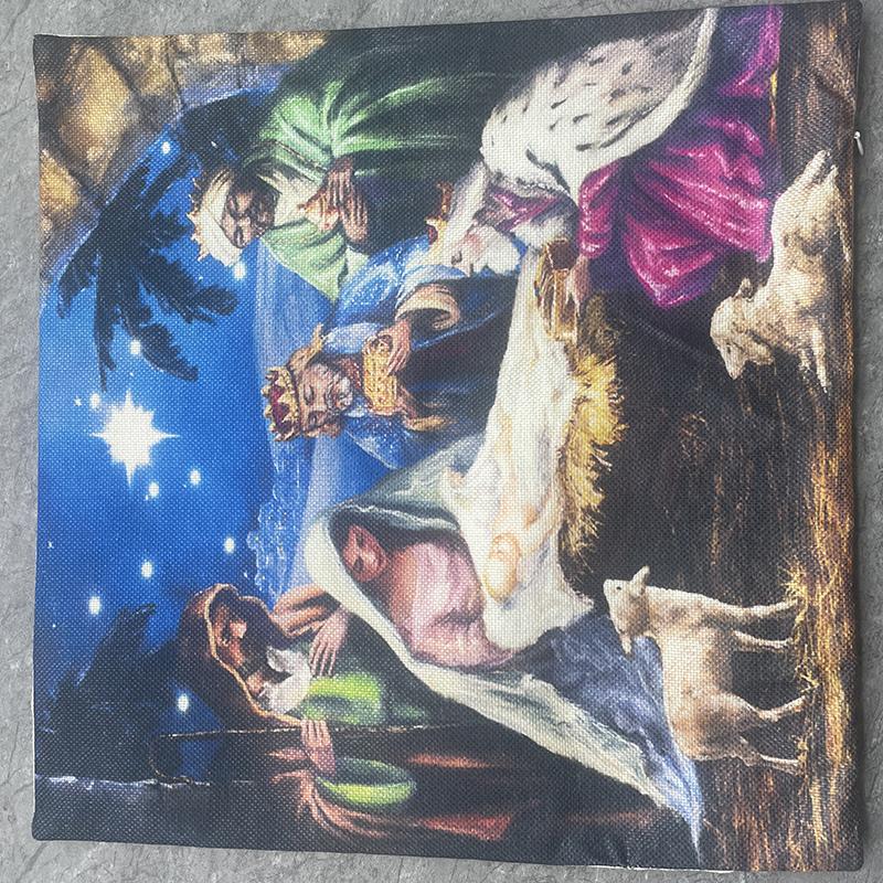 Jesus Series Waterproof Linen Blend Pillowcase Throw Pillow Cover Cushion Cover for Living Room Without Pillow Insert