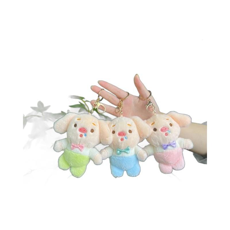 Fun And Cute Plush Pig Keyring With Short Plush Texture Available In Light Green Blue And Colors Pink
