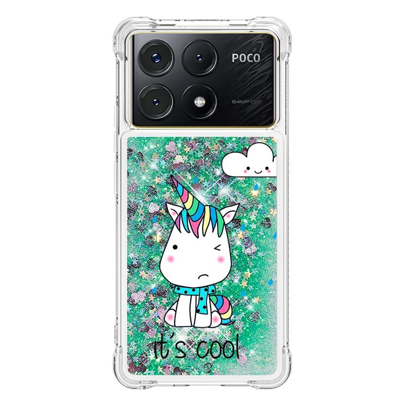 X6 Pro Case On For Fundas Xiaomi Poco X6 Pro Cover Glitter Dynamic Liquid Case For Xiomi Xiaomi PocoX6 X 6 Pro Phone Cases Etui