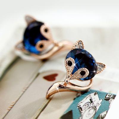 Cute Cartoon Fox Shape Rhinestone Ear Studs Earrings Women Jewelry Gift