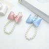Cute Bowknot Keychain Pendant Fashionable Beaded Phone Charm for Case Decoration