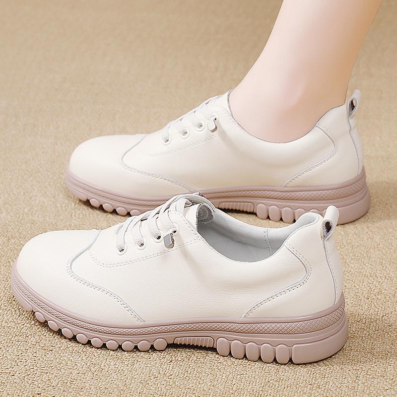 Woodpecker Women's Genuine Leather Casual Shoes - 2025 Spring/Autumn, Soft Sole & Upper, Comfortable for Everyday Wear.