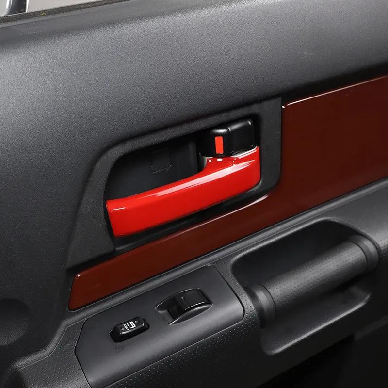 2PCS For Toyota FJ Cruiser 2007 2008- Carbon Fiber Style Interior Door Handle Pull Grab Cover Car Interior Accessories Trim