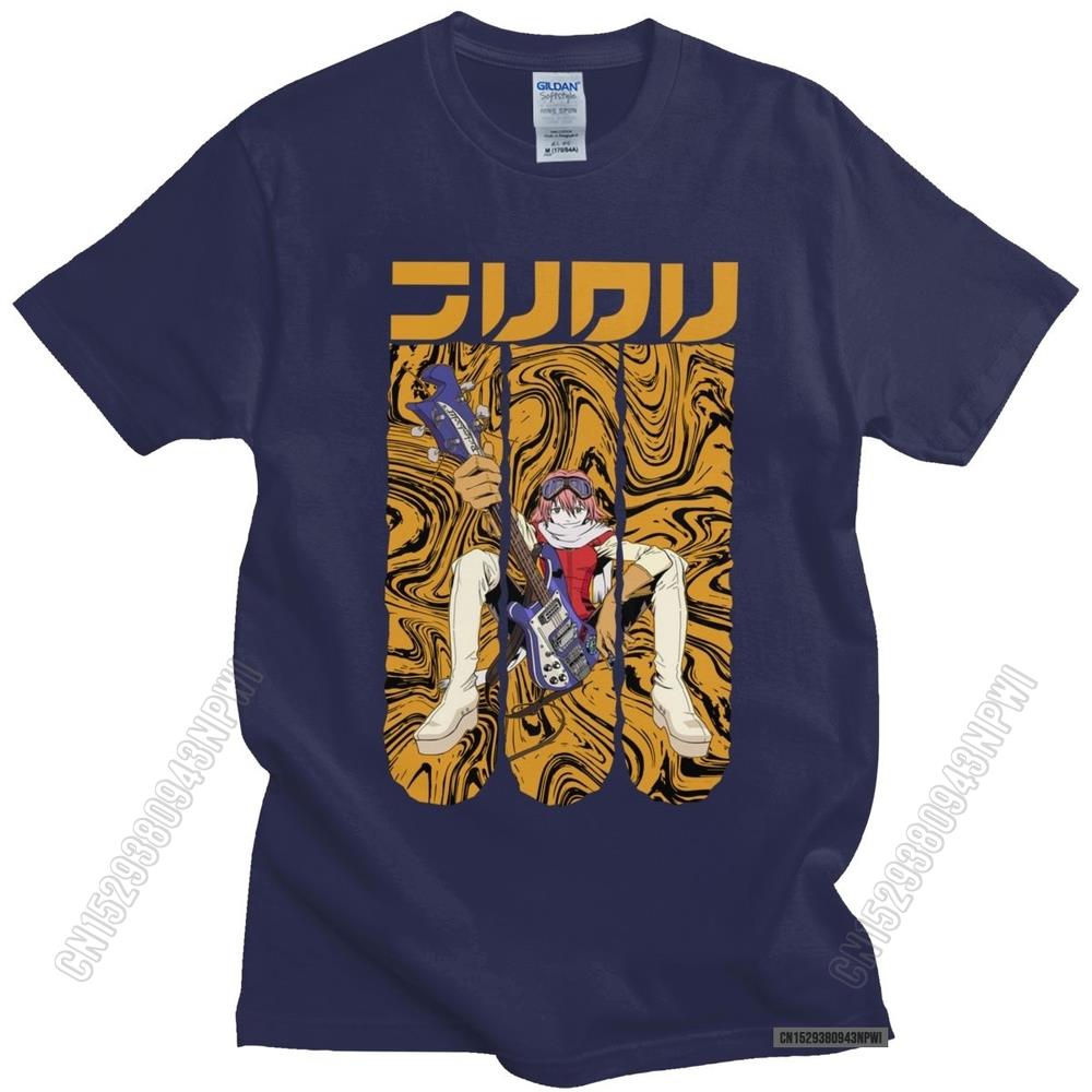 Unique FLCL Fooly Cooly Tshirt Men Fashion Casual Anime Manga Haruko Haruhana T Shirt Loose Fit Pure Cotton Tee Top
