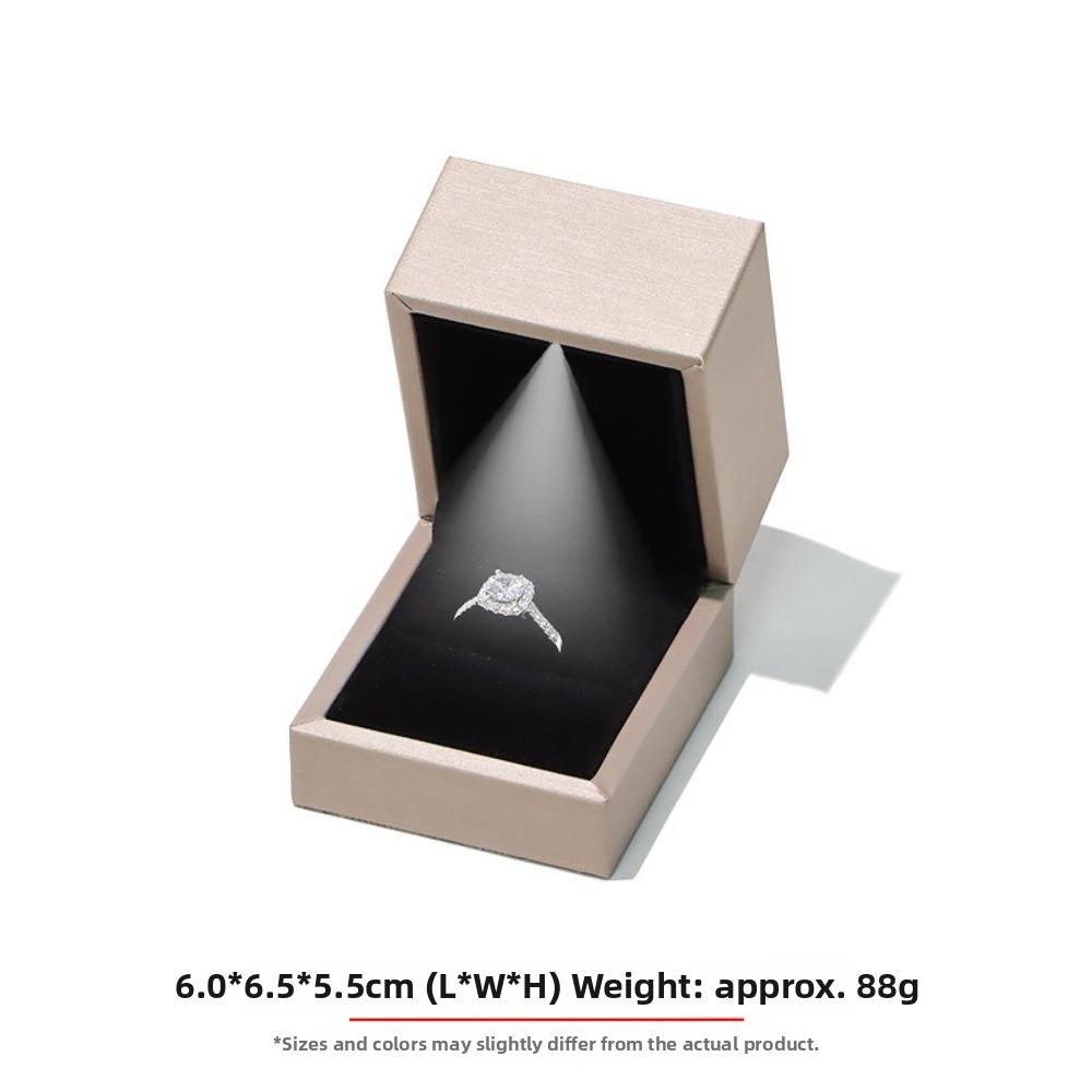 LED Light Jewelry Display Storage Box PU Leather Bracelet Ring Necklace Organizer  Wedding Gift