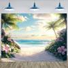 Paradise Beach Tapestry for Travel Lovers, Nature and Coastal Style Room