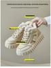 2024 Women's Korean High-Top White Winter Sneakers, Thick-Soled and Warm for Students, Style XX-12261-1