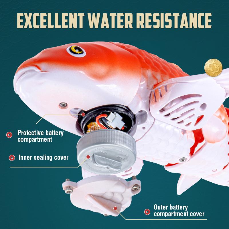 Portable Animal RC Koifish Simulation Waterproof Swimming Submarine Outdoor Water Toy for Pool Lake Children Boy Gift Rechargeable Simulated Fish Toy