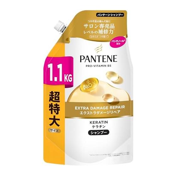 Pantene [New Size] Shampoo Extra Damage Repair 1100g [3.7 servings] Refill Extra Large