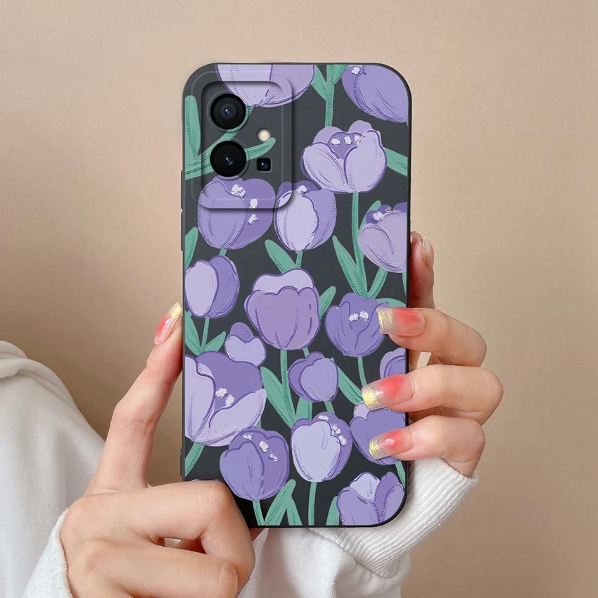 For Vivo Y55 Y56 Y70 Y72t Y73 Y74 Y75 Y77 Y81 Y85 Fashion Liquid Silicone Phone Case Lovely Cat Pattern Anti Drop Full Protective Cover For Vivo Shell
