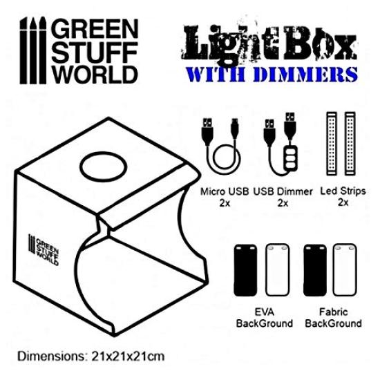 Green Stuff World LED Photo Booth 21 X 21 X 21cm Box, (GSWD-1684)