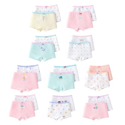 2 Pcs Kids Girls Cartoon Print Panties Breathable Comfortable Underwear