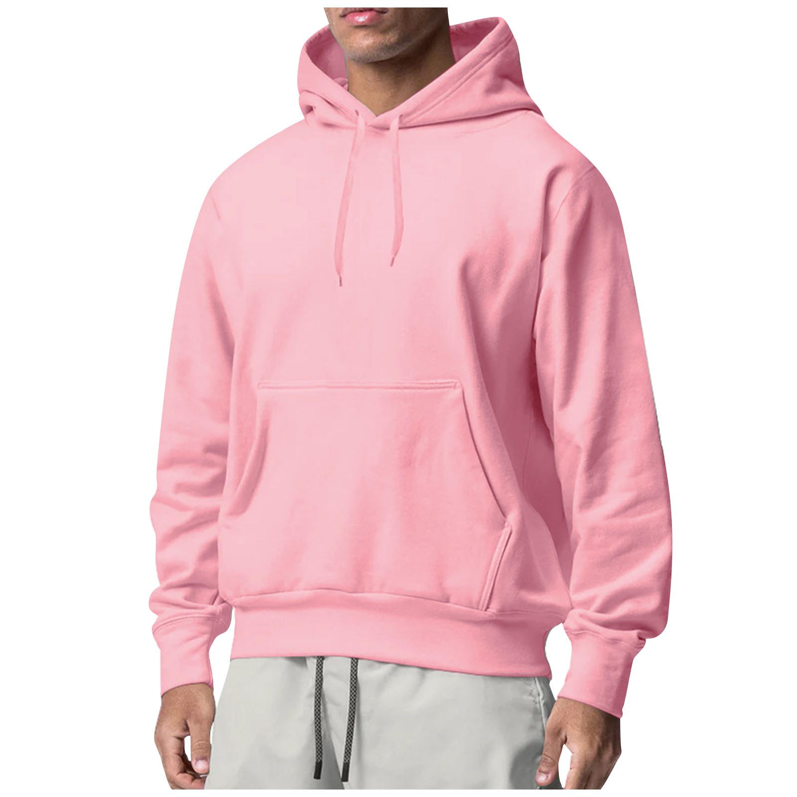 Мужская толстовка с капюшоном в стиле ретро с длинным рукавом топы куртка верхняя одежда XL розовый 1777₽