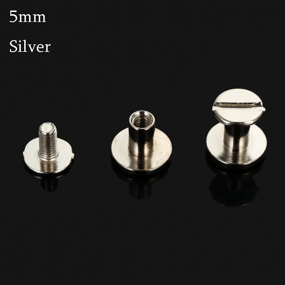 DIY 10 pcs 5/6.5/8mm DIY Clothes/Bag/Shoes Cloth Button Leather Craft Strap Rivets Screw Solid Nail Bolt Round Head Screws