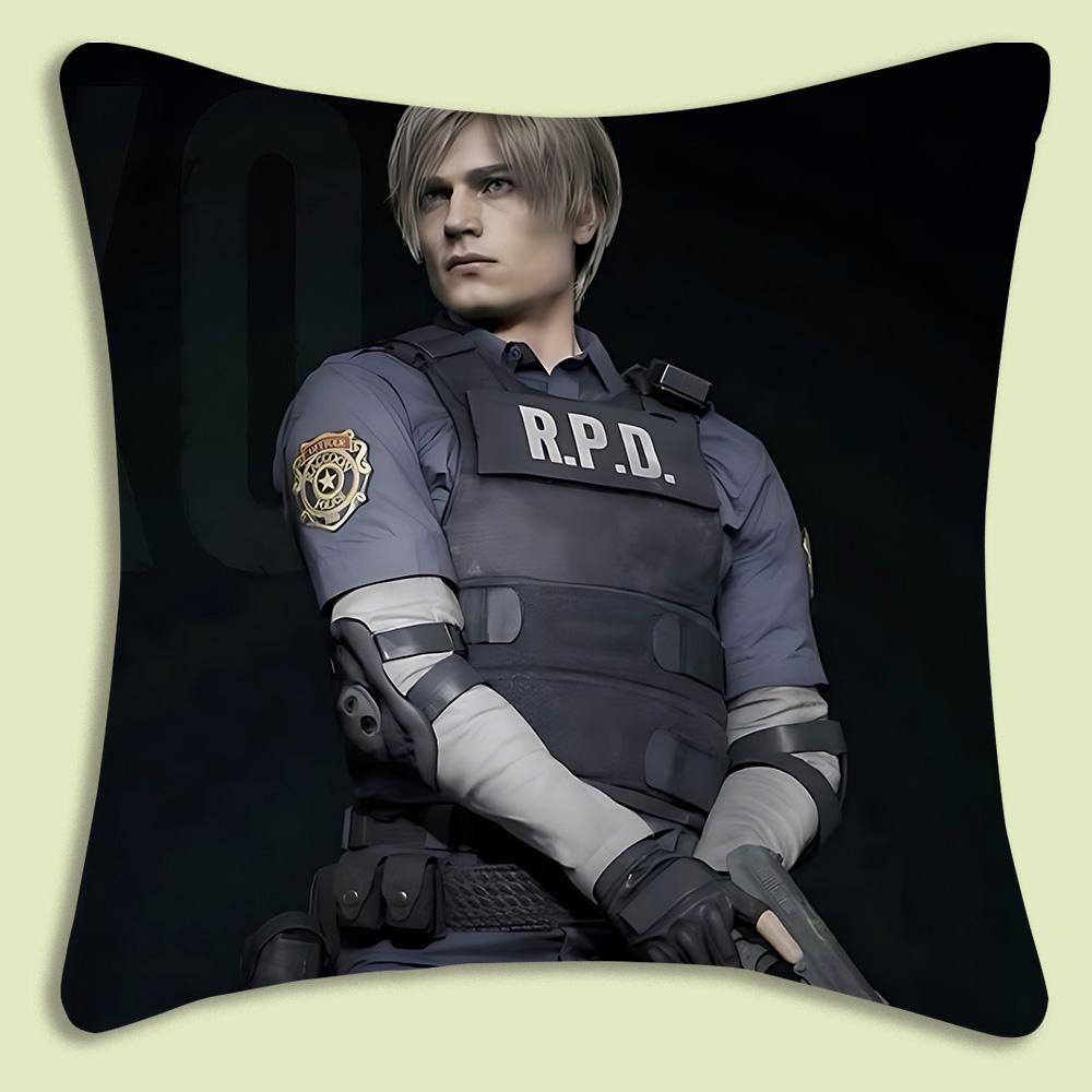 Pillow Covers Cartoon Leon Kennedy Sofa Decorative Home Double-Sided Printing Short Plush Cute Cushion Cover