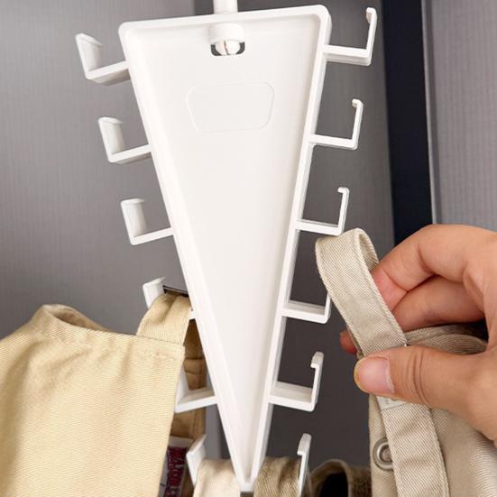 Double-Sided Clothes Hanger, with 12 Hooks Open Hook Design, V-Shape Vertical Easy Access Organizer, for Shirts Hats Belts Scarves
