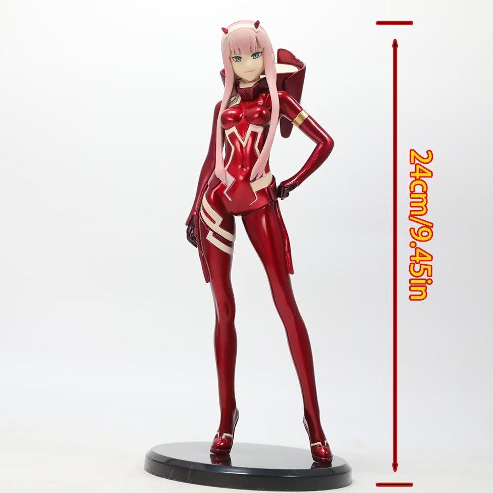 23CM Zero Two Figure Anime DARLING In The FRANXX Driving Suit L Size Standing Posture Model Toy Gift Collection Ornaments PVC