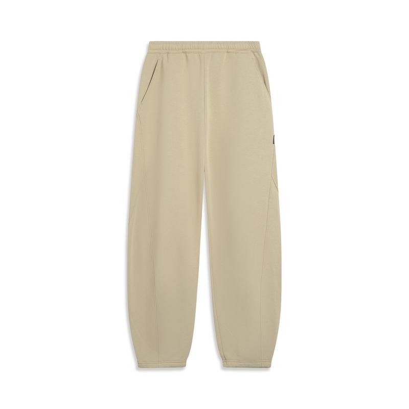 Li Ning Outdoor CF Straight Leg Fleece Warm Reflective Antibacterial Antistatic Sweatpants Women Pants Fleece-Brown AKLV810-1