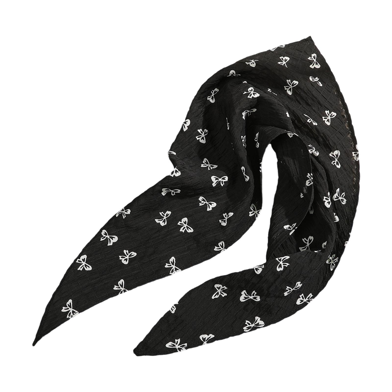 

Traditional Black White Headscarf Scarf Butterfly Accent Unisex Light Comfortable Hat