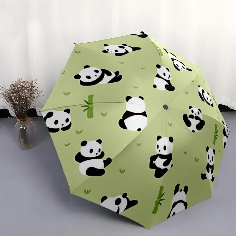 1ks Panda Automatický deštník s otevíráním/zavíráním, Větruodolný, Skládací kompaktní deštník s lehkým designem pro ženy/muže110
