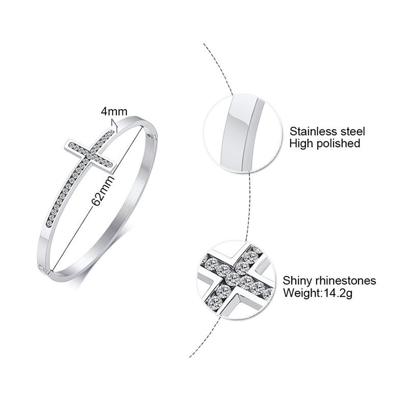Pulseras de Puño con Dijes para Mujer, Pulseras de Cristal con Cruz para Niñas, Hermanas, Esposas, Joyería de Amistad