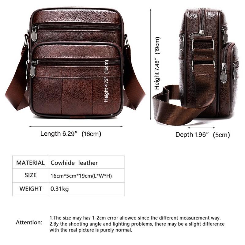 Leather Shoulder Bag Messenger Bag for Men 16*5*19cm
