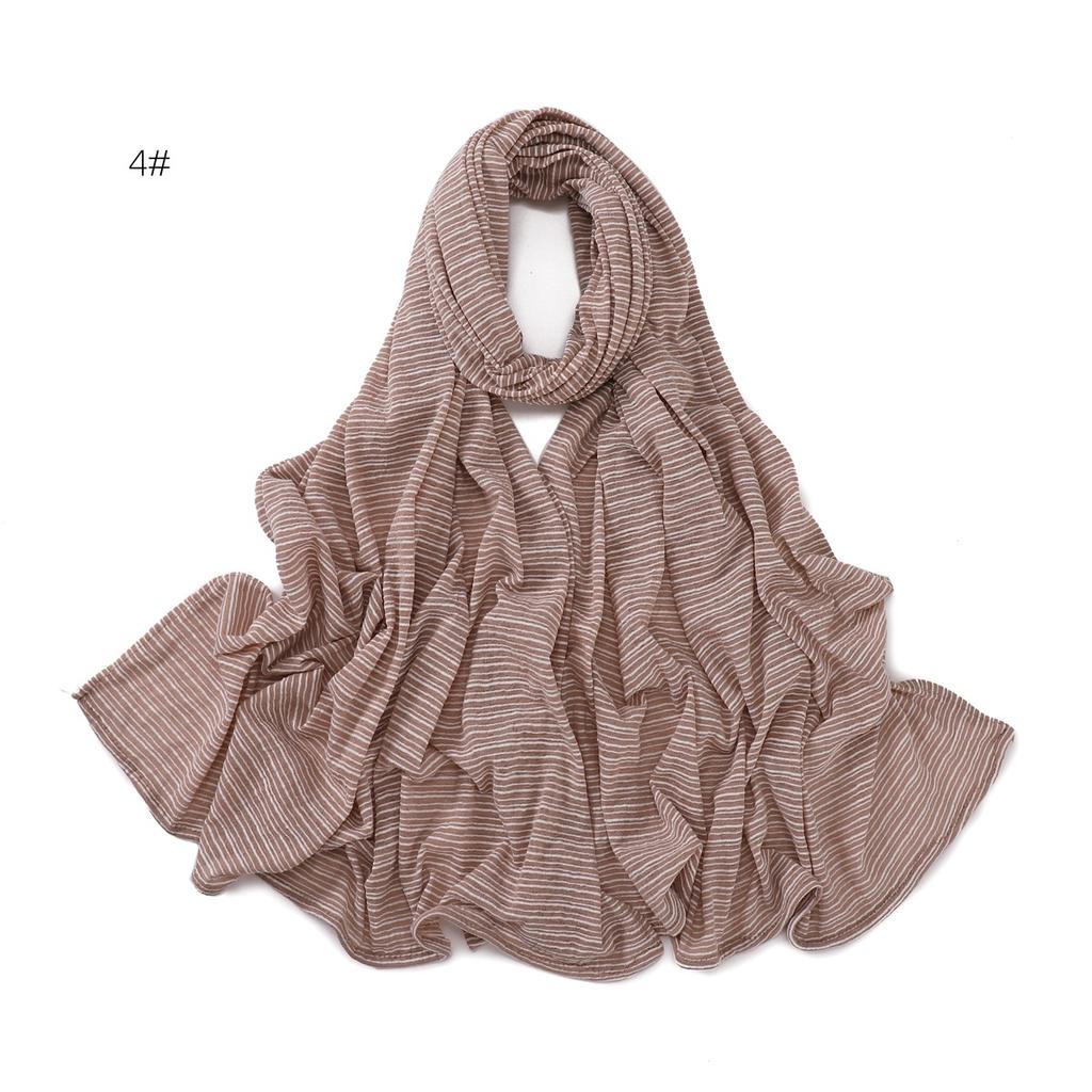 New Stripe Cotton Jersey Hijab Scarf For Women Muslim Long Shawls Headscarf Wraps Foulard Islamic Headband Turban Ramadan Hijabs