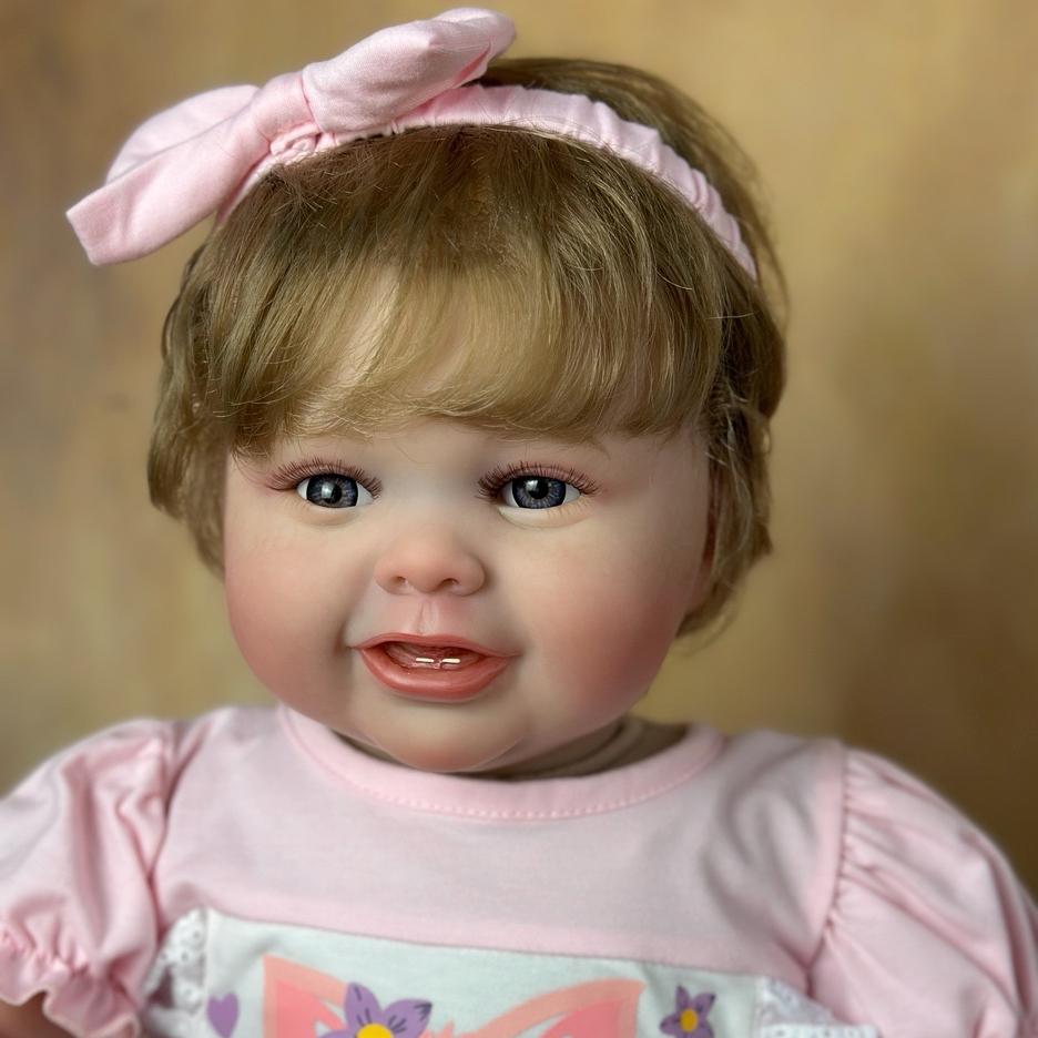 Neue 60 CM Reborn Baby Fertige Hand-Detaillierte Puppe Spielzeug 3D Farbe Haut Silikon Kleinkind Für Mädchen Realistische Dress Up prinzessin Bebe