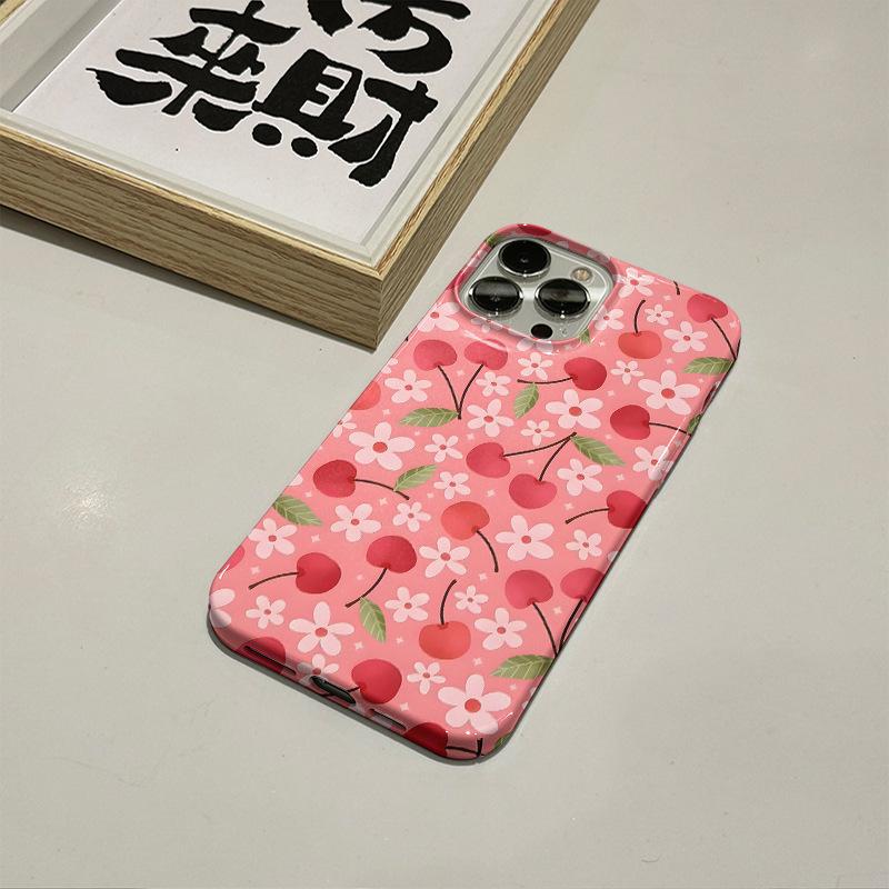 Amazon hot-selling sweet cherry mobile phone case Apple 16 ultra-thin film case iPhone17 anti-drop 14promax