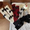 Women Girls Elegant Bowknot Accent Leg Warmers Twist Cable Knitted Footless Socks Foot Covers Boot Cuffs Accessories