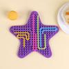 Star Silicone Sensory Activity Board Double Sided Stress Relief Sensory Board with Strings Boys Girls Silent Fidget Toy Party Favors
