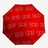 1pc Red Background with White Bow Patterns Umbrella with Plastic Handle, Suitable for All Seasons Outdoor YUSAN384
