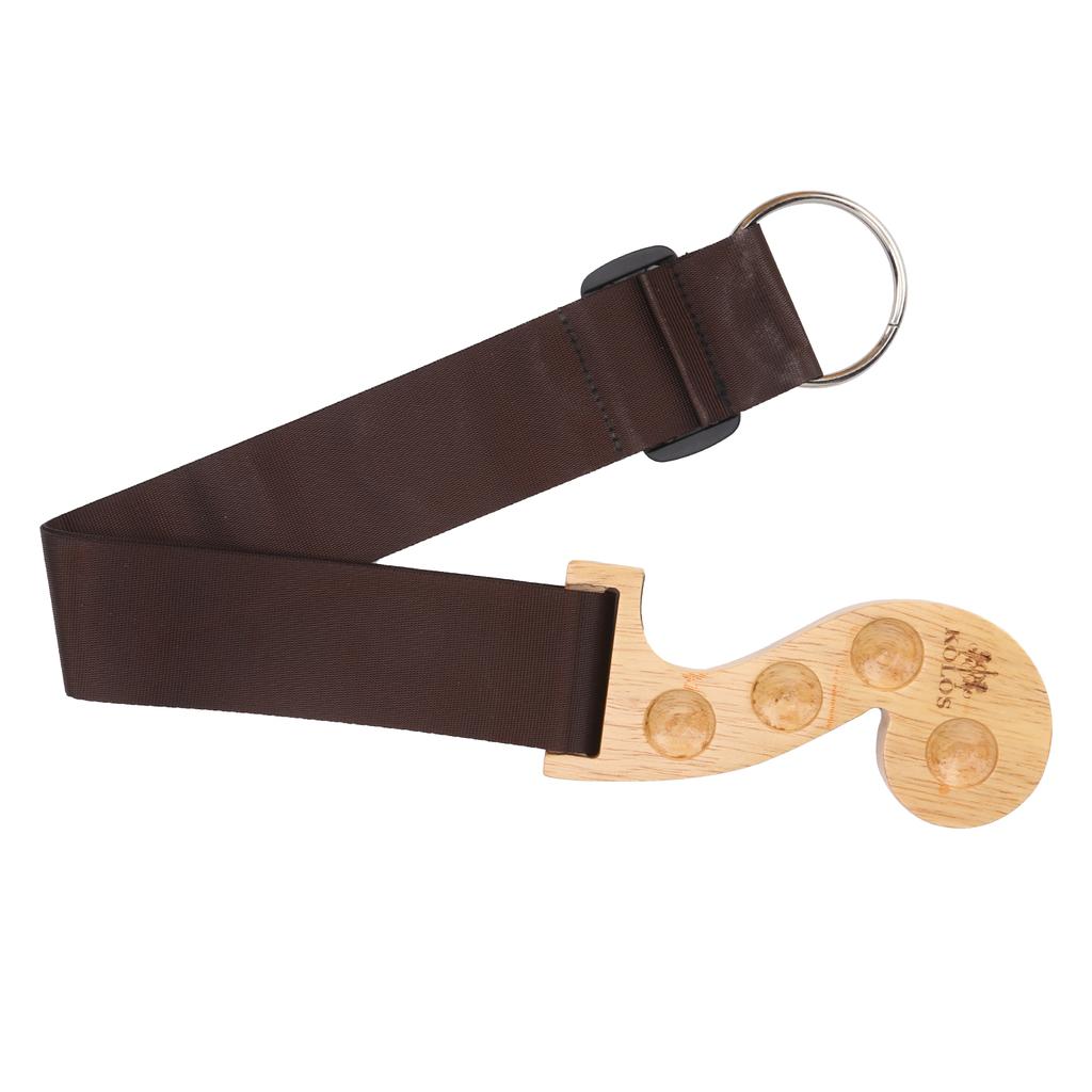 Cinghia Regolabile per Violoncello Cintura in Nylon Antiscivolo Supporto ad Anello O in Legno Accessori per Strumenti Musicali(Colore del legno )
