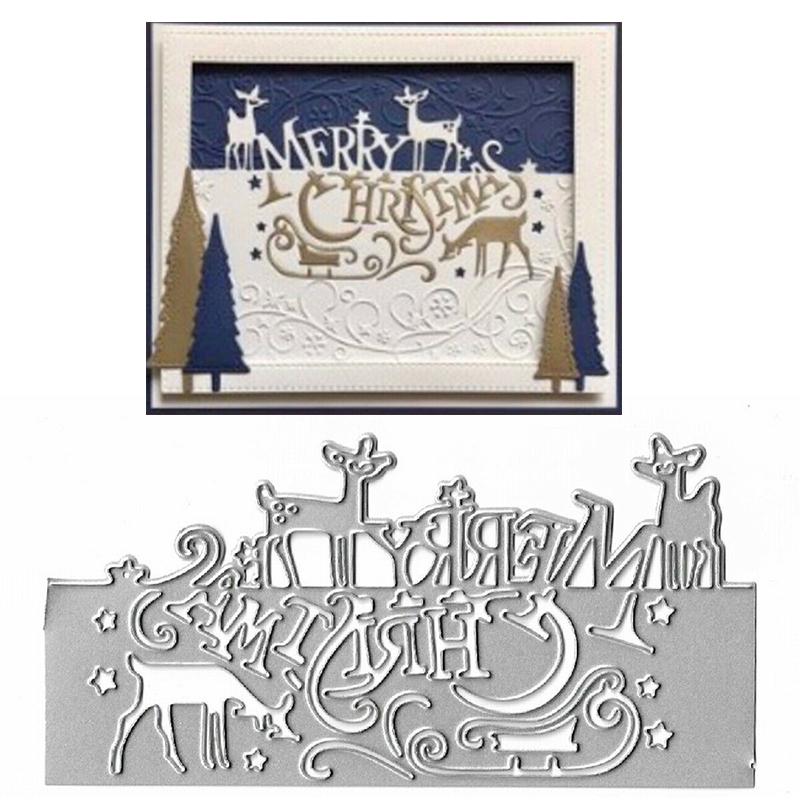 

PDTO Merry Christmas Deer металлические штампы для резки скрапбукинга трафарет для тиснения DIY