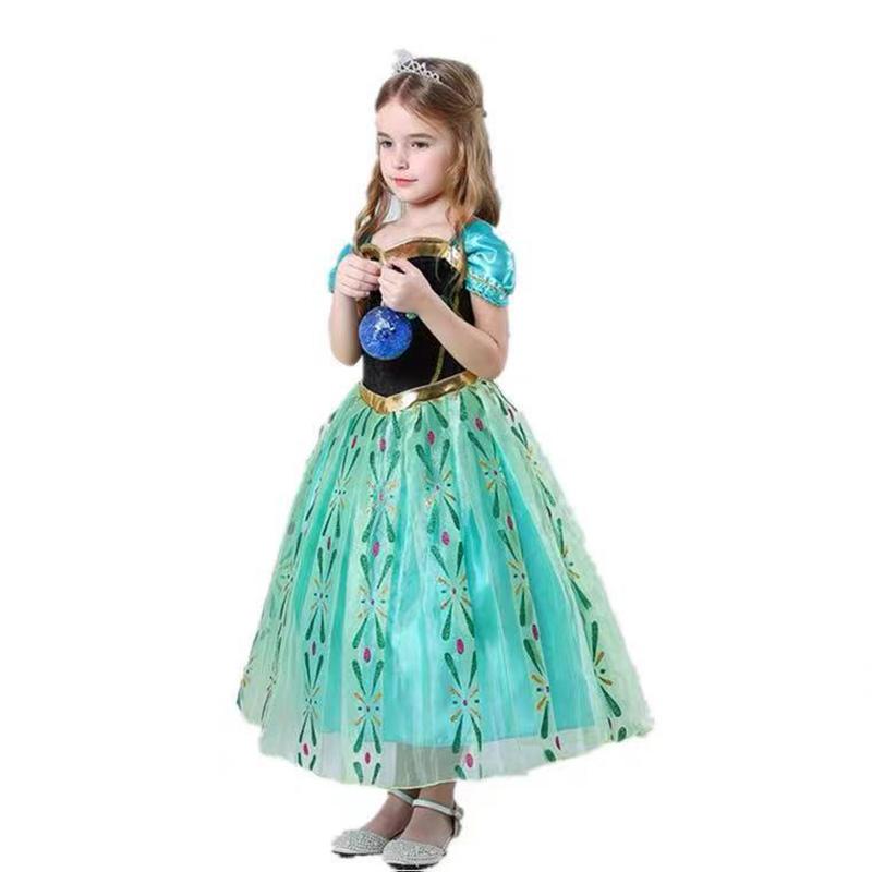 Frozen Princess Dress Summer Anna Girls 