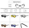 Magnetisk Klemme Firkantet Nærsynthet Solbriller Menn Kvinner Med 5 Clip-On Solbriller Polarisert Briller med Styrke 0 -0.5 -0.75 Til -6.0