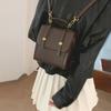 Womens Vintage-Style Leather Backpack With Zippered Interior Pocket Dual Shoulder Straps Casual Daily Use Bag