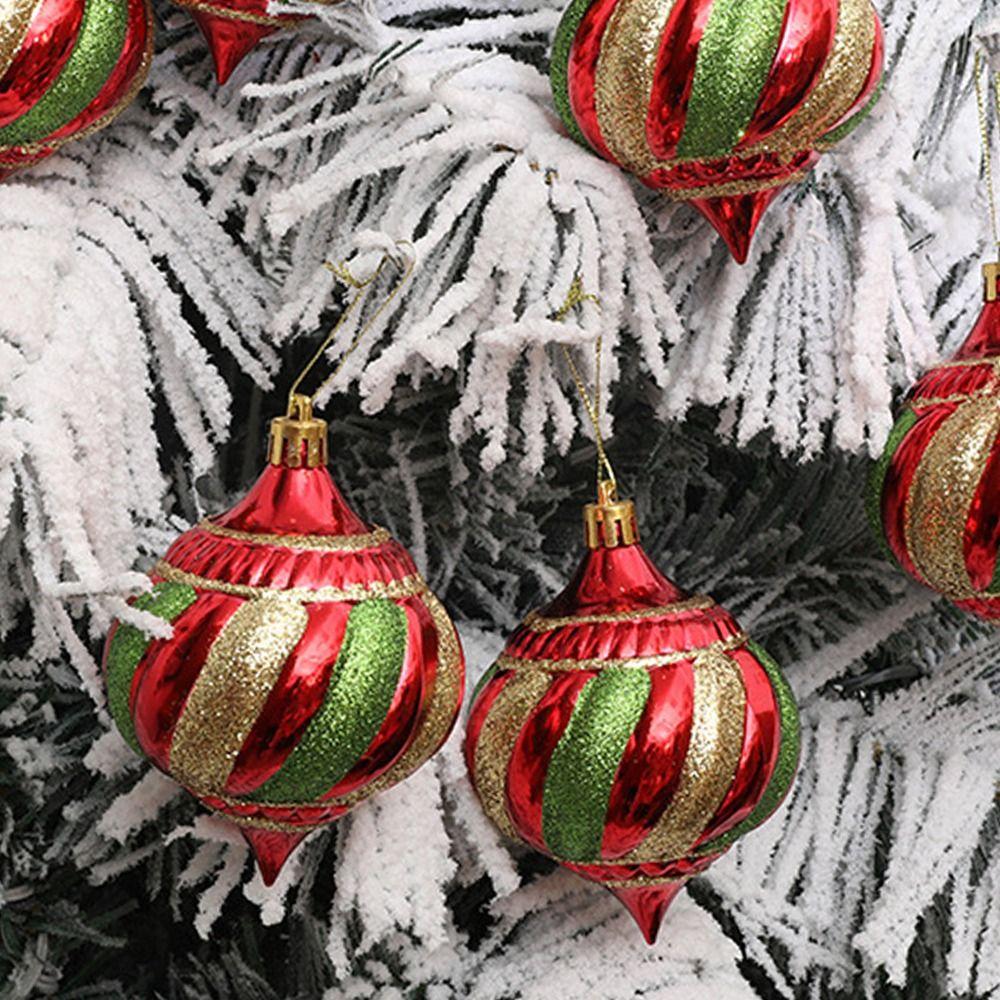 6pcs Reusable Painted Christmas Balls Pendant Shatterproof Xmas Tree Ornament  Holiday Wedding Party