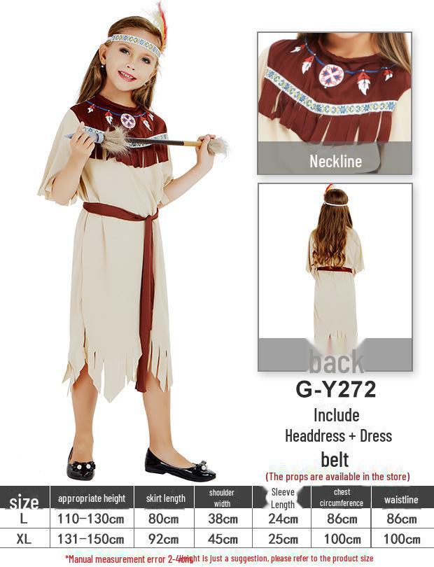 

GIFTROOM Індіанський костюм: Костюм первісної людини/жінки на Хелловін для дорослих та дітей Extra Large