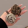 Temperament Leopard print Rose flower hair band Women's low ponytail hair rope Rubber band headdress