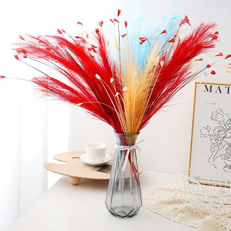 1PC Reed Peacock Grass Mall Decoration Flowers Simulated Flower Simulated Fireworks 7 Colors