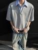 Men's Casual Layered Look Shirt Collar Short Sleeve Tee Summer New Style Loose Fit Designer Top