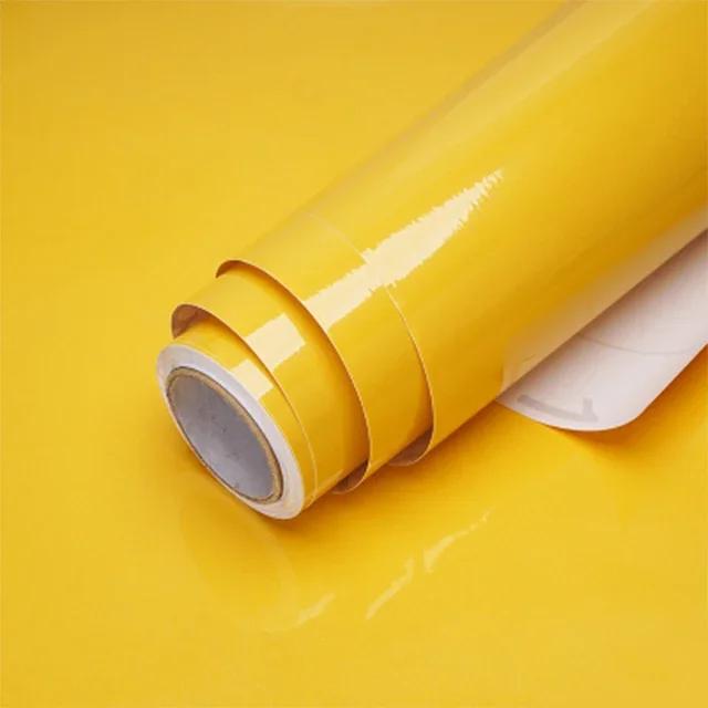 60cm Width Glossy Self Adhesive Solid Wallpaper Vinyl Marble Wall Stickers Waterproof Contact Paper for Kitchen Home Decor Film